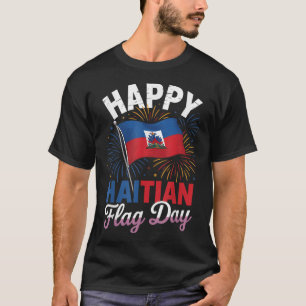 Camiseta Feliz Dia da Bandeira do Haiti Legal Mapa da Bande