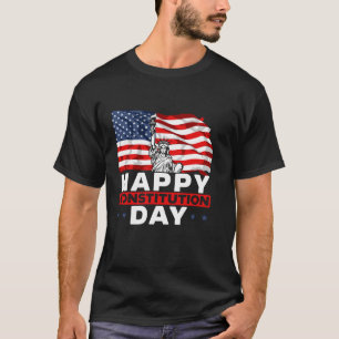 Camiseta Feliz Dia da Constituição Nova América Bandeira Am