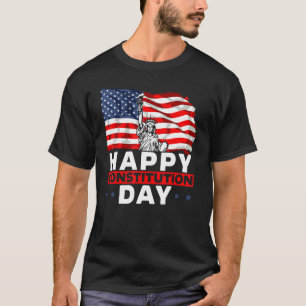 Camiseta Feliz Dia da Constituição Nova América Bandeira Am