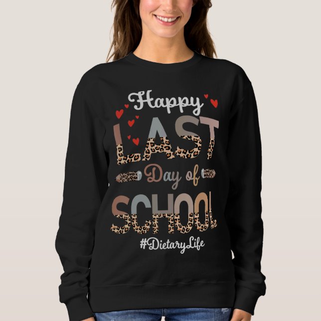 Camiseta Feliz Dia Da Dieta No Último Dia Da Escola Leopard (Frente)
