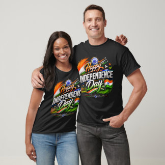 Camiseta Feliz Dia da Independência 3D Bandeira da Índia Pa