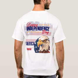 Camiseta Feliz Dia da Independência Águia Patriótica EUA EU