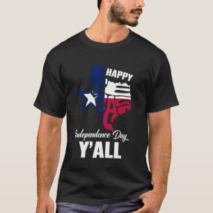 Camiseta Feliz Dia da Independência do Texas Galera Liberda