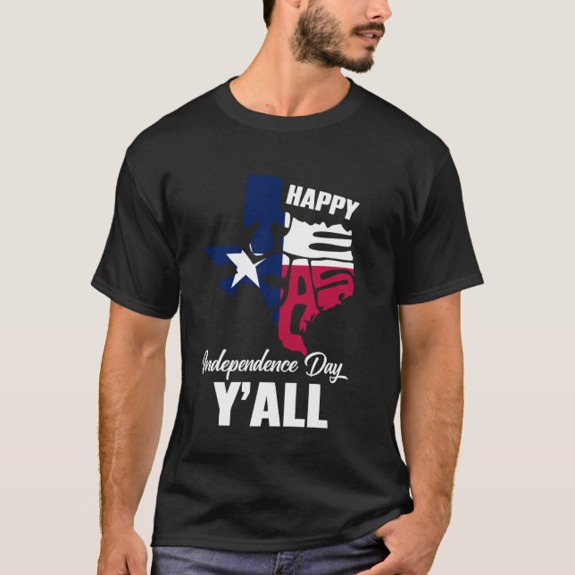 Camiseta Feliz Dia da Independência do Texas Liberdade para (Frente)