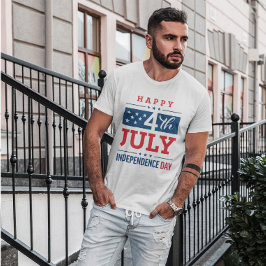 Camiseta Feliz Dia da Independência em 4 de julho