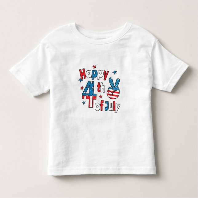 Camiseta Feliz Dia da Independência em 4 de julho (Frente)