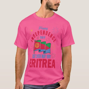 Camiseta Feliz Dia da Independência Eritreia, Bandeira Erit