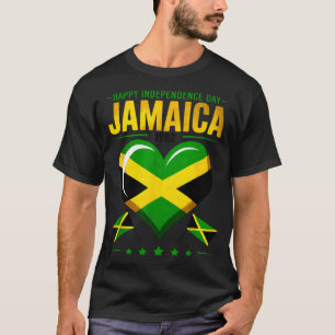 Camiseta Feliz Dia da Independência Jamaica 1962 Coração Ba