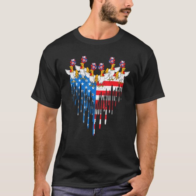 Camiseta Feliz Dia da Independência Orgulho Bandeira Americ (Frente)