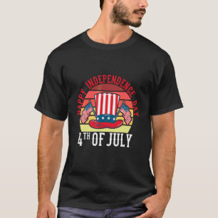 Camiseta Feliz Dia da Independência Sunset 4 de julho Bande