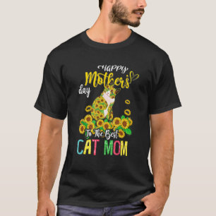 Camiseta Feliz Dia Da Mãe Para O Melhor Gato Mamãe Girassói