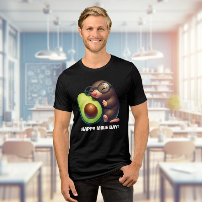 Camiseta Feliz Dia da Mole Feliz de Avogadro (Funny Avogadro's Avocado Happy Mole Day Tri-Blend Shirt Cover Photo)