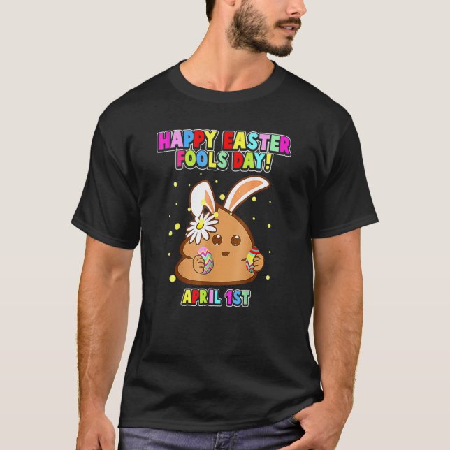 Camiseta Feliz Dia da Páscoa de abril, Coelhinho de abril,  (Frente)