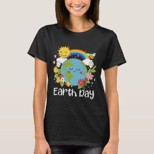Camiseta Feliz Dia da Terra Cura Terra com Terra Floral Dia