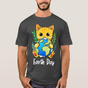 Camiseta Feliz Dia da Terra Fofa Com Terra Gata, Dia da Ter