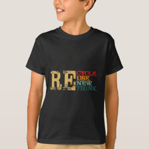 Camiseta Feliz Dia da Terra Reciclar Reutilizar Renovar Rep