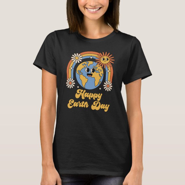 Camiseta Feliz Dia da Terra Retro (Frente)