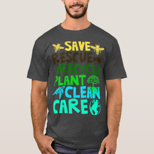 Camiseta Feliz Dia da Terra Salvar Abelhas Salvando Animais