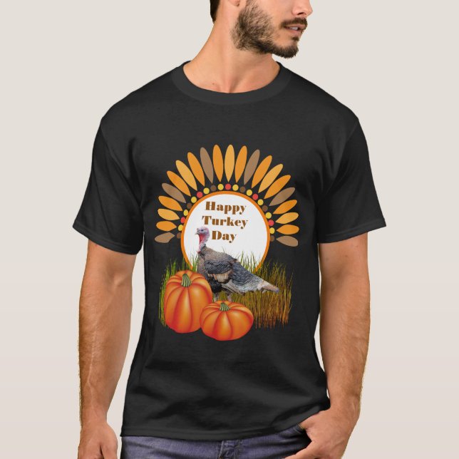 Camiseta Feliz Dia da Turquia / Ação de Graças (Frente)