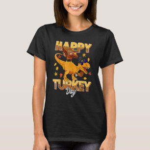 Camiseta Feliz Dia da Turquia Dabbing Turkey Saurus Rex Tha
