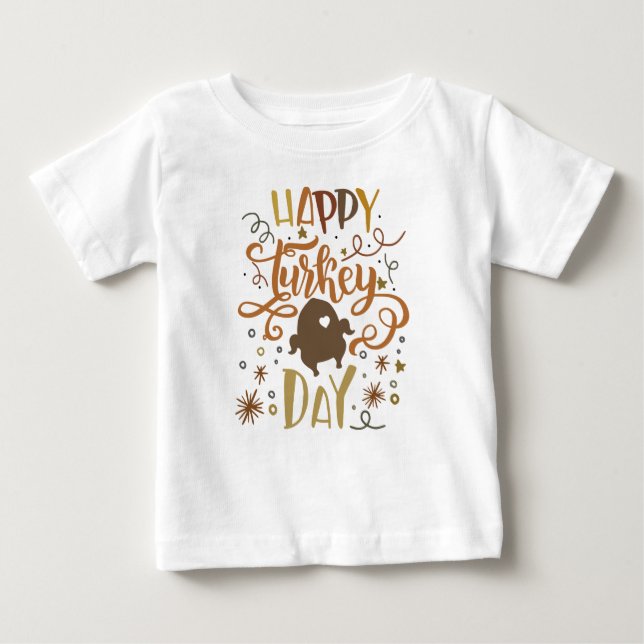 Camiseta Feliz Dia da Turquia Dia de outono Dia de Ação de  (Frente)