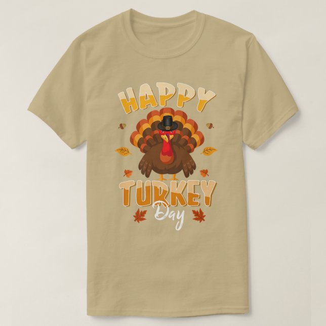 Camiseta Feliz Dia da Turquia Feriado de Ação de Graças (Frente do Design)