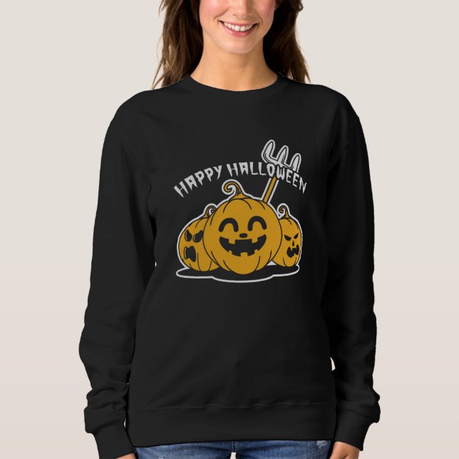 Camiseta Feliz Dia das Bruxas Abóbora (Frente)
