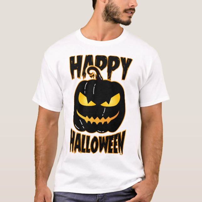 Camiseta Feliz Dia das Bruxas Abóbora (Frente)