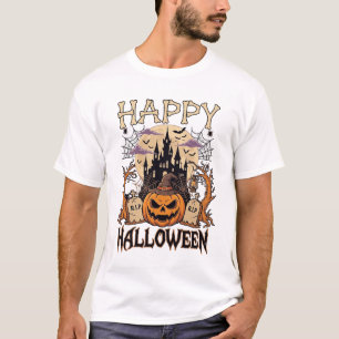 Camiseta Feliz Dia das Bruxas Abóbora Chapéu de Bruxa Caste