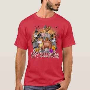 Camiseta Feliz Dia das Bruxas Animais da Fazenda Assombrado