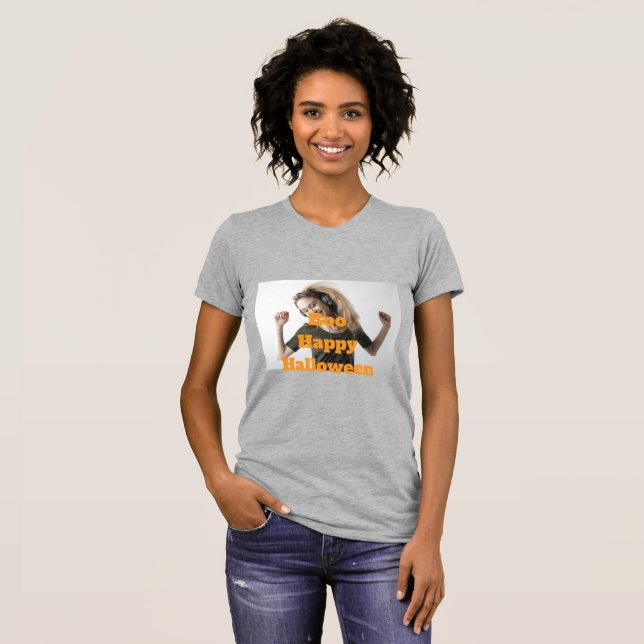 Camiseta Feliz Dia das Bruxas Boo (Frente Completa)