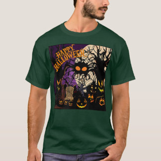 Camiseta Feliz Dia das Bruxas Cachorro PUmpkin Cute Spooky 