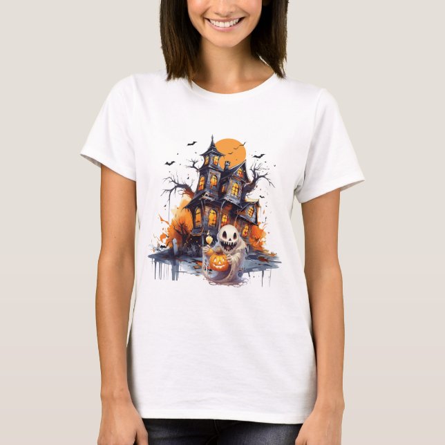 Camiseta Feliz Dia das Bruxas Caveira (Frente)