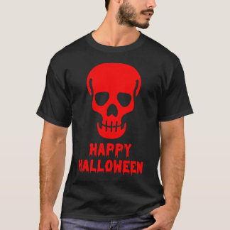 Camiseta Feliz Dia das Bruxas Caveira Humana Assustadora 