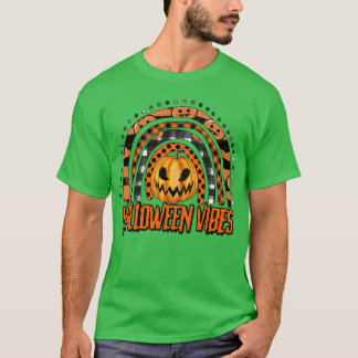Camiseta Feliz Dia das Bruxas com um belo arco-íris4