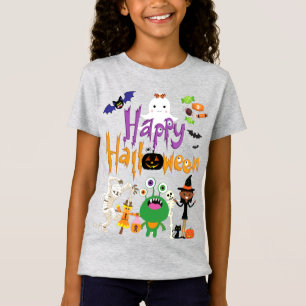 Camiseta Feliz Dia das Bruxas Crianças Bonitas e Loucas