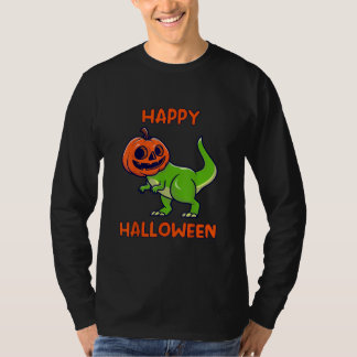 Camiseta Feliz Dia das Bruxas Crianças Menino Menina Dinoss