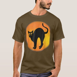 Camiseta Feliz Dia das Bruxas de Gato Negro Feliz das Bruxa