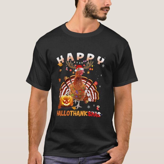 Camiseta Feliz Dia das Bruxas de Hallothanksmas (Frente)
