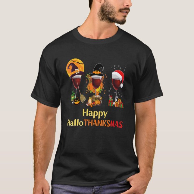 Camiseta Feliz Dia das Bruxas de Hallothanksmas (Frente)