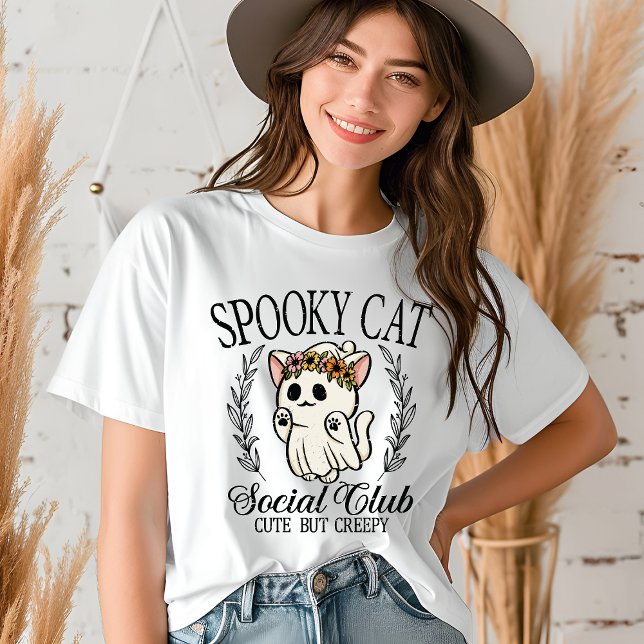 Camiseta Feliz Dia das Bruxas do Clube Social de Gato (Criador carregado)