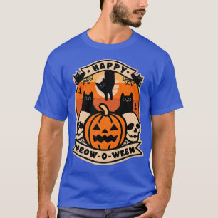 Camiseta Feliz Dia das Bruxas Entre Gatos Negros Cujos Gato