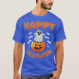 Camiseta Feliz Dia das Bruxas Fantasma Bonito Abóbora Hallo
