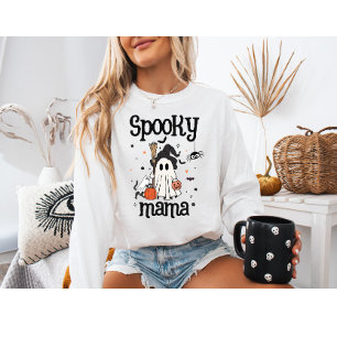 Camiseta Feliz Dia das Bruxas - Fantasma e Gato Bonitos