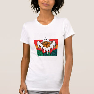Camiseta Feliz Dia das Bruxas Fantasma Teia de Aranha Retro