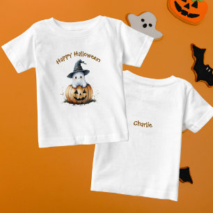 Camiseta Feliz Dia das Bruxas Fantasmas de Casaca Pumpkin