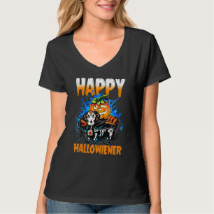 Camiseta Feliz Dia das Bruxas Feliz Halloweiner Daschund