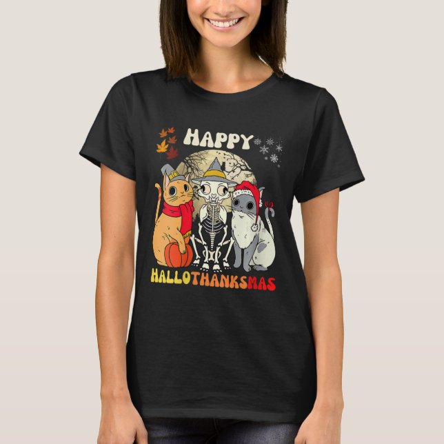 Camiseta Feliz Dia das Bruxas Felizes de Hallothanksmas (Frente)