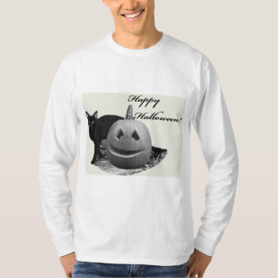Camiseta Feliz Dia das Bruxas Gato & Abóbora