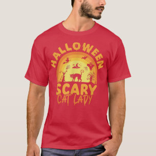 Camiseta Feliz Dia das Bruxas, Gato Assustado do Halloween,